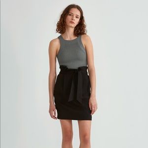 Frank & Oak Paper Bag Skirt in black